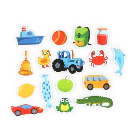 Developing toy "Fun Velcro", study colors, blue tractor-2
