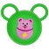 Children's ball with ears, D = 15 cm, 80 g, color mix