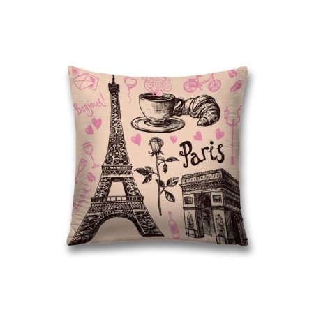Decorative pillowcase "Coffee in Paris", on a zipper, size 45x45 cm