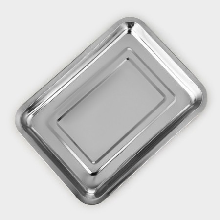 Stainless steel baking sheet, 35 × 26 × 3.5 cm, chrome color-2
