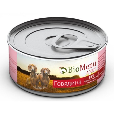 Canned food Biomenu Adult for dogs beef 95%-100gr