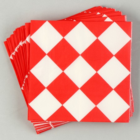 Paper Napkins "Red Rombics" 33x33 cm, set 20 pcs.
