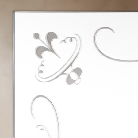 Mirror, wall -mounted, with sandblasting graphics, with a shelf, 52 × 70 cm-2