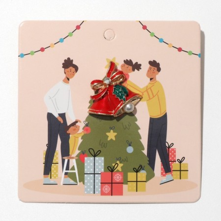 New Year's icon "bells" with pearls, color in gold-1