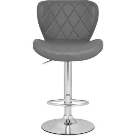 Barrier stool Porch metal/eco -leather, chrome/gray 47x53x89 cm-1
