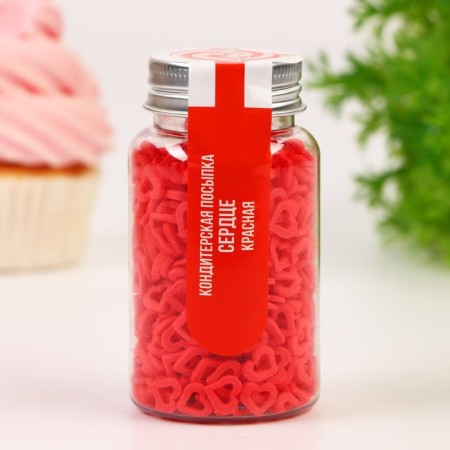 Confectionery Sprinking "Heart" red, 50 g-1
