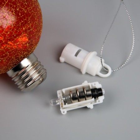 Christmas ball "Dawn", D = 8 cm, 1 LED, LR44x3 (in the set), glow warm white-2