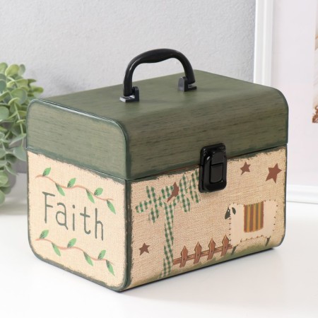 Cardboard Cardboard chest "Sheep under the stars" set 2 pcs 22x17x17.6 19x14.2x14.7 cm-1