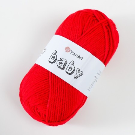 Baby yarn 100% acrylic 150m/50g (156 red)-2