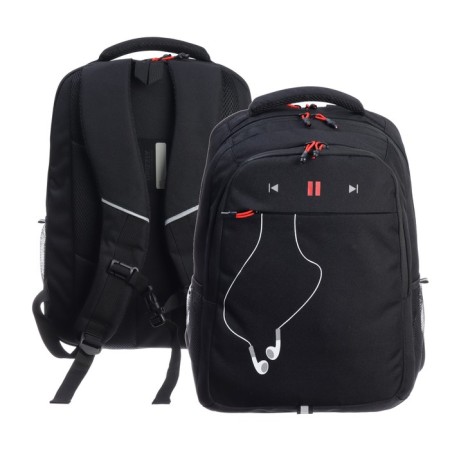 Youth backpack 42 x 31 x 22 cm, Grizzly, ergonomic back, laptop department, black