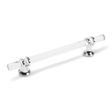 Cappio pk106 bracket handle, m/o 128 mm, d = 12 mm, plastic, transparent/chrome color