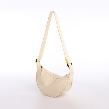 Youth bag with zipper, milk color