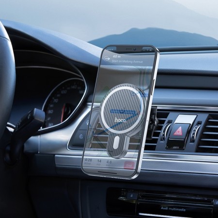 Holder for a smartphone in the Hoco CA85 Auto, with wireless charging, support for Magsafe, 15 watts-7