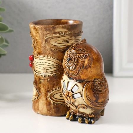Souvenir Polystone Pencil "Owl and hemp" 11x6.2x10 cm-3