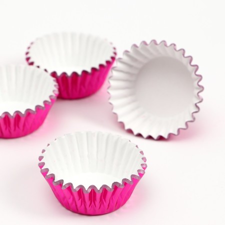 Baking shape round, 3.5 x 2 cm bright pink