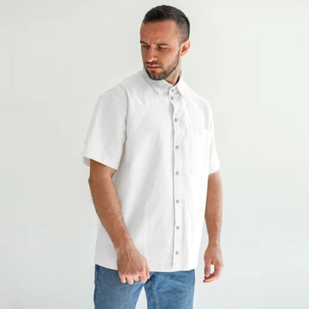 Male shirt, white color, size 56