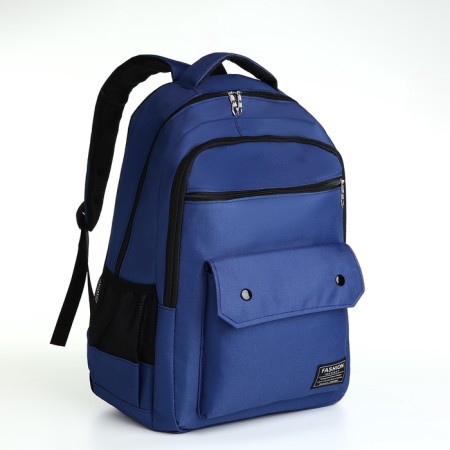 Youth backpack with lightning, 2 departments, 4 pockets, blue color-2