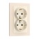 Double Tot Matte Glass, 16 a, hidden, with salary, glass, beige