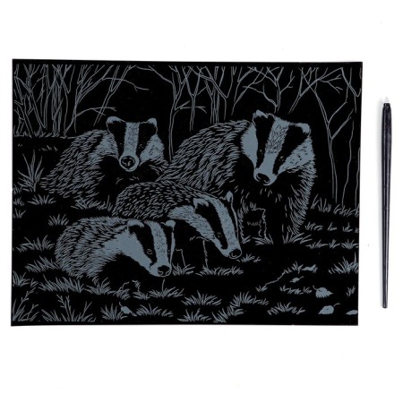 Family engraving with the effect of silver "Barsuki"-2