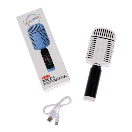 Portable karaoke microphone, 5 watts, 1200 mAh, white-black-4