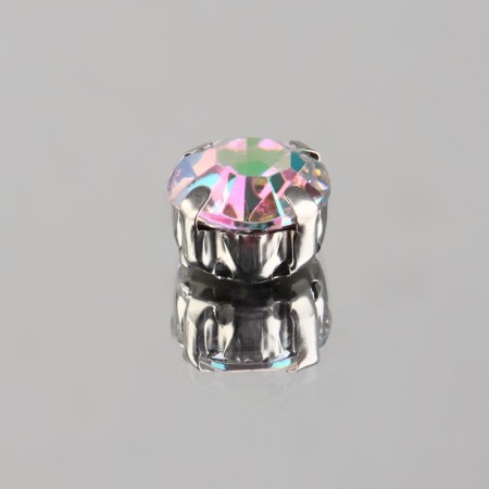 Rhinestones are sewing "circle", in the frame, with holography, d = 10 mm, 20 pcs-1