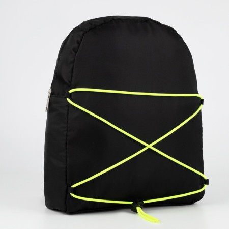 School backpack textile with lacing, black color-4