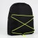 School backpack textile with lacing, black color