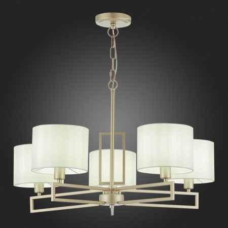 Suspended EVOLUCE lamp. Sle105803-05. Danae. 5x40 watts, E14, 68.5x68.5x37 cm, matte gold color-2
