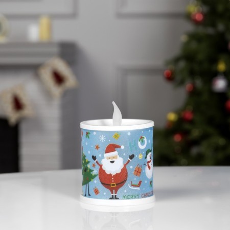 LED figure "Candle with Santa Claus" 7.5 × 10 × 7.5 cm, plastic, batteries AG13x3, glow of multi-1
