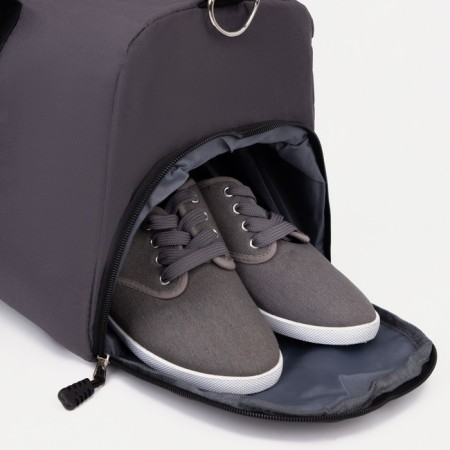 Sports bag with lightning, shoe department, external pocket, gray color-2