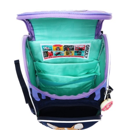 School standard, 33 x 25 x 13 cm, Grizzly RAM-384, + bag for shoes, black/turquoise-9