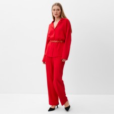 Women's suit (shirt, trousers) minku: casual collection color red, pr 44