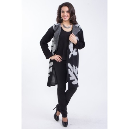 Cardigan female, size 42, black color-2