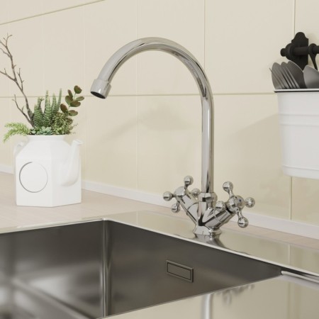 MILARDO DUPLEX DUPSB0JM05 kitchen mixer, two -welfare, high spout 285 mm, chrome-1