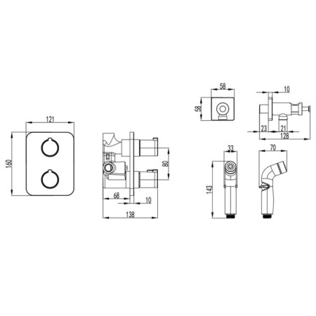 Lemark Yeti LM7820C bideter, simultaneous, without spout, watering can, thermostat, chrome-1