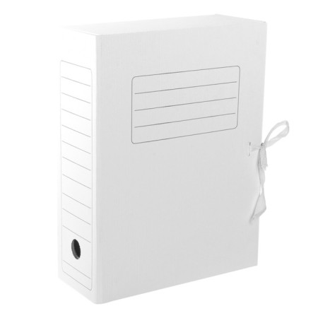 Archive folder with Calligrata ties, microhofrocard, 100mm, up to 900l, white