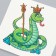 Tattoo on the body Color "Green Python - King" 6x6 cm