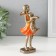 Souvenir Polystone "Baby in an orange dress with a cat" Bronze 7.5x6x16 cm