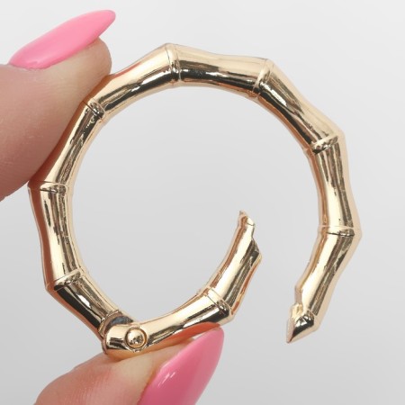 Carabin ring "Bamboo", d = 32/44 mm, thickness - 4 mm, 5 pcs, the color of the gold-2