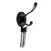 Furniture hook Cappio Vintage, two -rod, black color, 4 pcs.