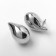 Earrings plastic "drop" curved mini, color silver