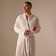 Wafel dressing gown Male SL Home: BOHO "Blanc de Blanc", size M, 100% cotton, 280 g/m2