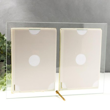 Photo frame Double glass "GT 224/-g" 10x15 cm, vertical, gold-3
