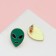 Earrings "aliens", black-green color in gold