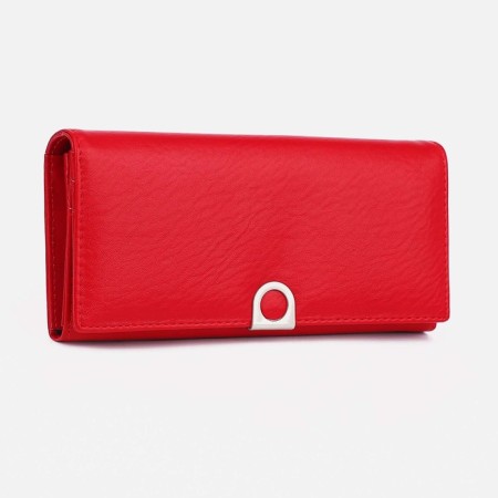 Women's wallet on magnets, red color