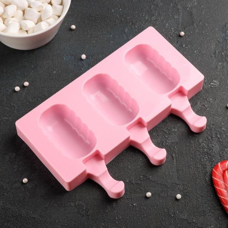 Ice Cream "Eskimo Wave", silicone, 19.4 × 13 cm, 3 cells (7 × 4 cm), color mix-7