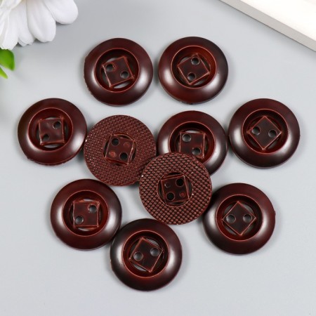 Buttons plastic for creativity 2 punctures "rhombus in a circle. Under a tree" set 10 pcs-2
