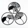 Metal panel "flowers" black, set of 3 pcs. 15x15cm