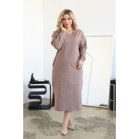 Female dress, size 52, beige color-17