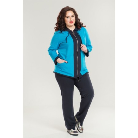 Female suit, size 54, blue color-1